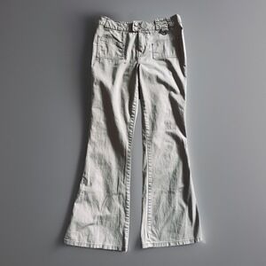 Vintage Limited Too Khaki Cargo Pants Girls 14 Flare Leg Utility Made Hong Kong